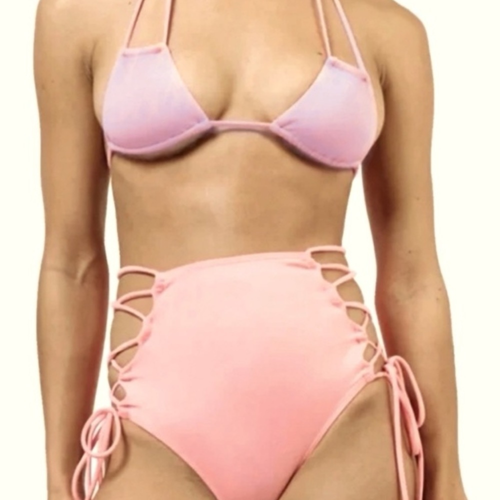 NWT Free People We Are Hah Lilac Pink Titsy Bikini Bathing Suit Top Extra Small